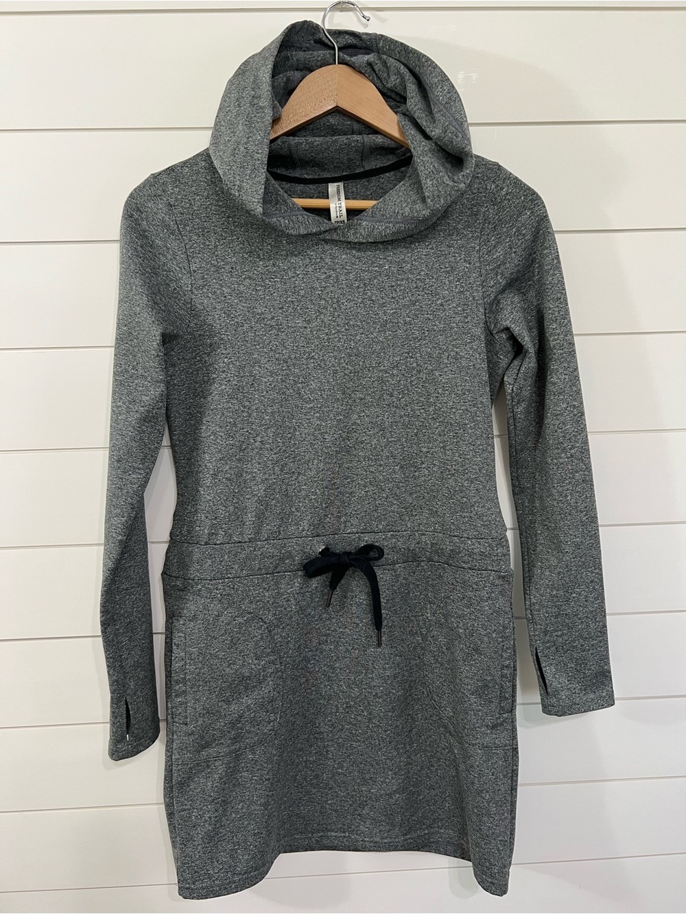 Freedom Trail by Kyodan Long Sleeve Hoodie Dress Women's XS Gray Stretch